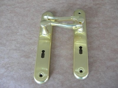 Klamka drzwiowa z długim szyldem,klucz,60 mm