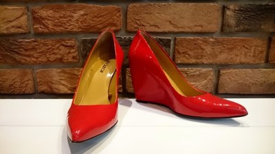 Czółenka buty damskie rozmiar 37 koturn czerwone