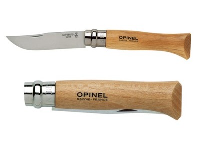 Nóż składany Opinel INOX No 08 drewno bukowe