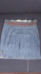 Spódnica jeansowa, hilfiger, koraliki, boho hippie