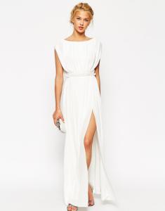 ASOS sukienka MAXI biała GRECKA zdobiona XS 34 6 - 5505283115 - oficjalne  archiwum Allegro