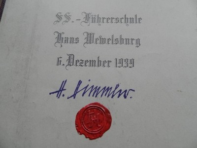 DOKUMENT Z WEWELSBURG ŚWIĘTEGO ZAMKU SS H.HIMMLER