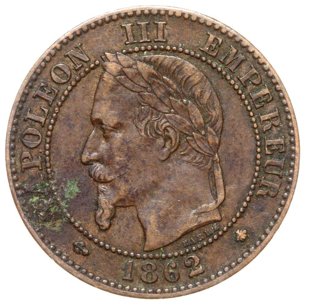 Francja - moneta - 2 Centymy 1862 A - 2 - RZADKA !