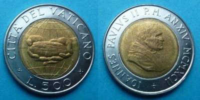 514. Watykan 1992 r. 500 lirów