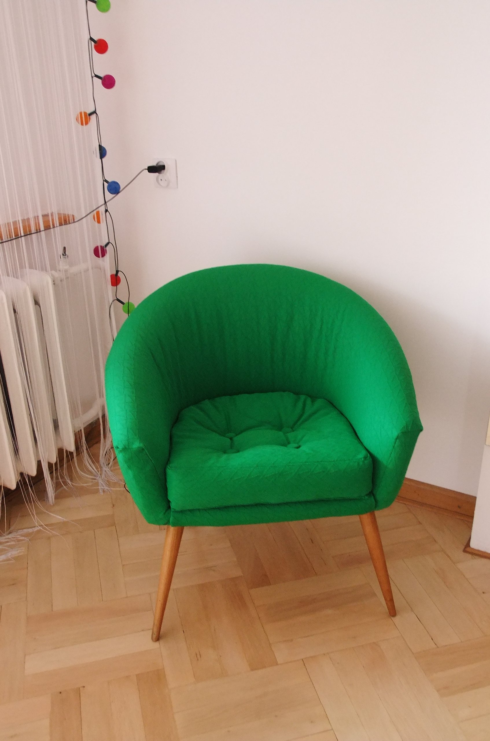 fotel PRL patyczak muszelka zielony prezent - 7048393558 - oficjalne  archiwum Allegro