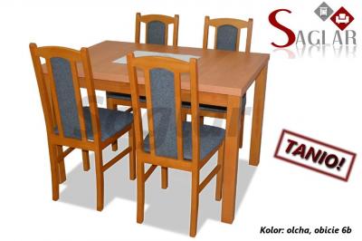 4 krzesła i stół 80x120/150 Zestaw NIL VII