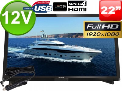 TELEWIZOR 22 TV PHILIPS USBMPG4 FULL HD 12V/220V