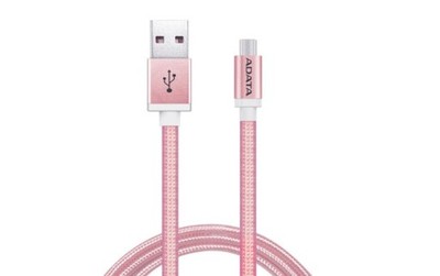 ADATA Kabel USB - microUSB 1m Rose Gold alu-knit