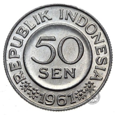 Indonezja - moneta - 50 Sen 1961 - RZADKA !