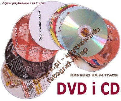 100 DVD Z NADRUKIEM NADRUK KOLOR + UV - 48h