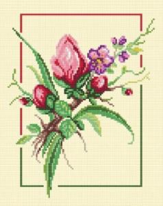 Kanwa haft krzyżykowy Zestaw do haftu 24x30 Kwiat