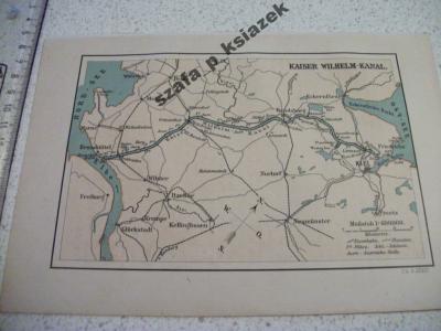 mapa Kanał Kiloński Kaiser ilhelm-Kanal 1895 r n