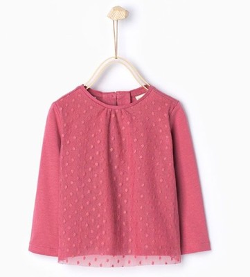 ZARA GIRLS Różowa bluzka z siateczką 18-24M (92cm)