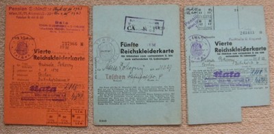 KARTY ZAOPATRZENIOWE - CIESZYN (TESCHEN) 1944/45.