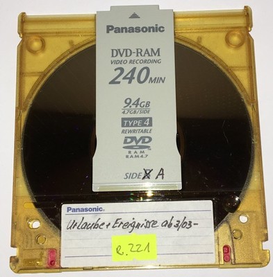 PŁYTA DVD-RAM PANASONIC 9,4 GB 240 MIN NR R.221