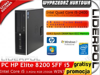 HP Elite 8200 SFF i5 4x3.4GHz 4GB 250GB WIN7 FV GW