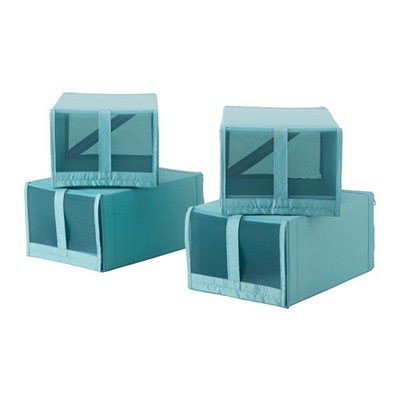 IKEA * SKUBB pudełka na buty 4szt kpl niebieskie - 6385877860 - oficjalne  archiwum Allegro