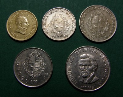 URUGUAY - zestaw 5 monet -