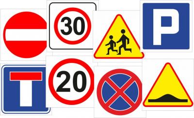 Znaki drogowe - znak zakazu, nakazu - 25x25