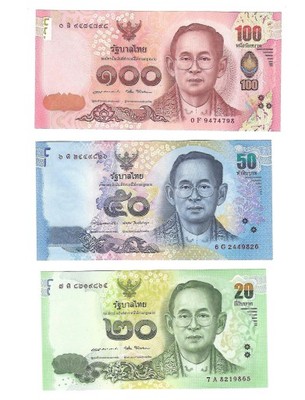 *TAJLANDIA 20-50-100 baht PIĘKNE stan UNC TANIO