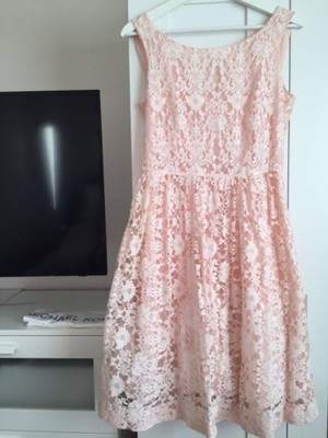 Sukienka TARANKO, pudrowy róż - 6817227326 - oficjalne archiwum Allegro