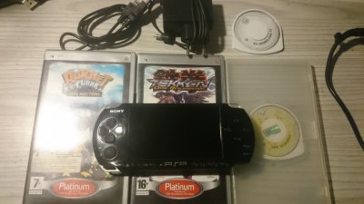 PSP 3004 Świetny Stan + 4 Gry, karta 2GB, BCM!!