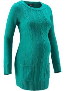 Długi sweter ciążowy zielony 40/42 L/XL 904035