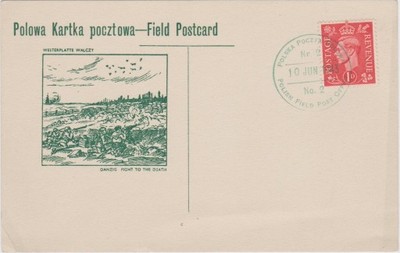 Wojsko polskie w WB Polowa kartka pocztowa 1943