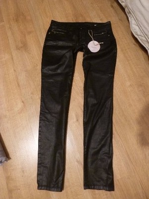 NOWE spodnie Lila Braun jeansy satyna 38 M