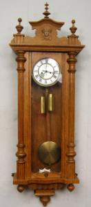 Okazały żyłkowy zegar wiszący GUSTAV BECKER 1904r.