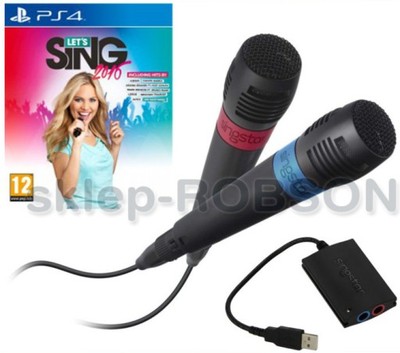 2 MIKROFONY ADAPTER LETS SING LET'S SING 2016 PS4 - 6767690579 - oficjalne  archiwum Allegro