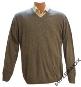 Sweter sweterek dekolt w serek  szary duży 6 XL
