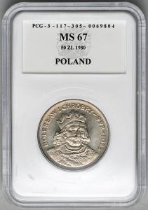 4871. 50 zł 1980 Bolesław Chrobry w opakowaniu PCG
