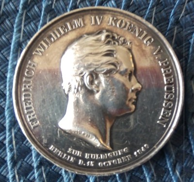 Medal, Prusy, Hołd Berlin srebro 1840 rok