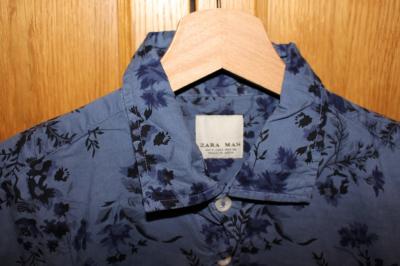 Zara Man Koszula niebieska w kwiatowy wzór S / 36