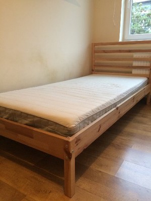 Łóżko IKEA Tarva 90x200 cm z b. wygodnym materacem - 6537716931 - oficjalne  archiwum Allegro
