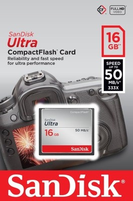 KARTA SANDISK ULTRA CF 16 GB 16GB 50 MB/s 333x