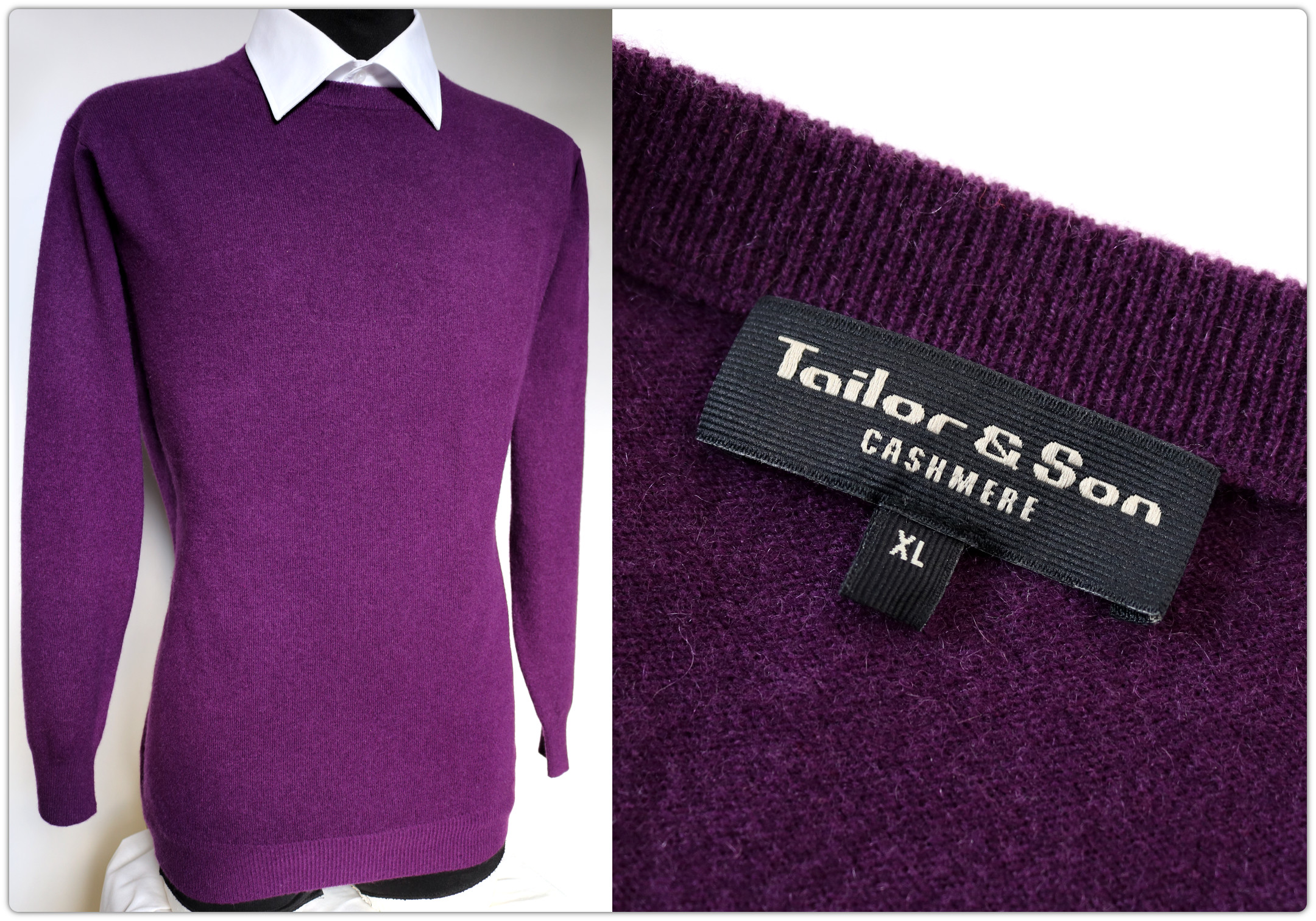 100% KASZMIR PIĘKNY ciepły ekskluzywny sweter XL 