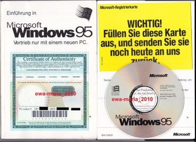 Windows95 wersja niemiecka -folia kolekcjonerski