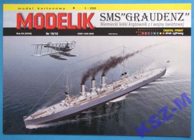 Modelik 10/16 - Krążownik SMS GRAUDENZ 1:200
