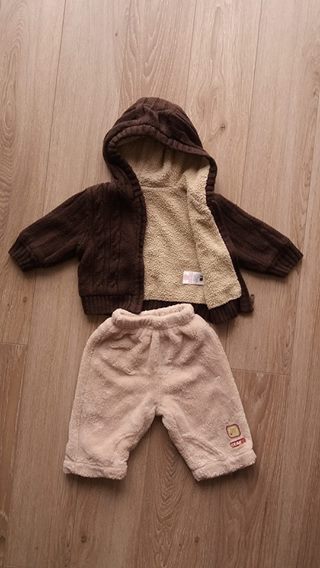 Sweterek z polarem mothercare ciepłe spodnie 62-68