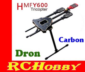 Rama Tricopter Dron HMF Y600 FPV Carbon Y3 600