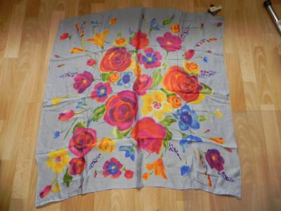 Ralph Lauren - Jedwabna duża chusta w kwiaty