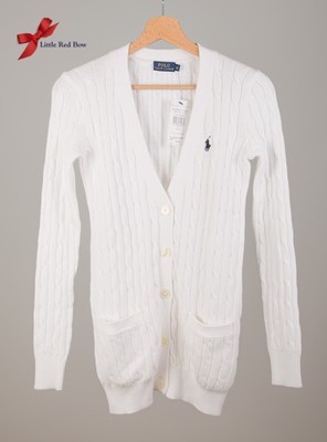 RALPH LAUREN POLO sweter damski cardigan biały M - 6302055398 - oficjalne  archiwum Allegro