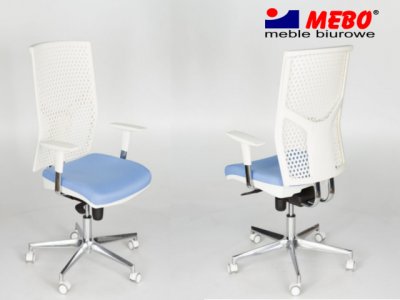 Fotel, Krzesło biurowe Libra biała, FV, Gwarancja