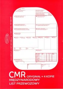 CMR-LIST PRZEWOZOWY 1+4 (100 kartek 20kpl)+GRATIS