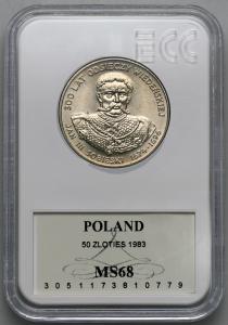 4768. 50 zł 1983 Jan III Sobieski  - GCN MS68