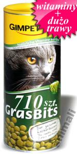 GimCat GRAS BITS tabletki TRAWA + WITAMINY  710szt