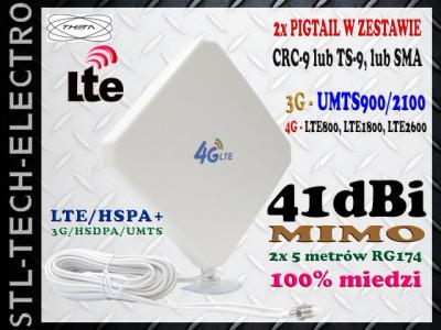 ANTENA MIMO DUAL 2x5m 4G LTE 41dBi CRC-9 TS-9 SMA