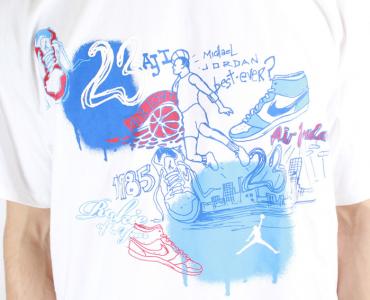 AIR JORDAN WHITE TEE BLUE TAG unikatowy t-shirt L